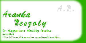 aranka meszoly business card